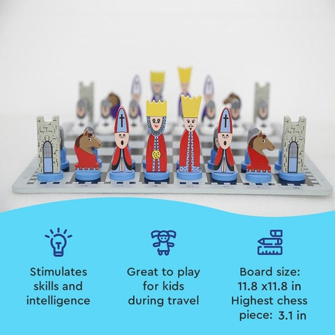 Wooden Cartoon Chess Set for Kids – Fun & Educational Strategy Game Teeny Pandas