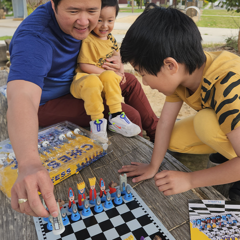 Wooden Cartoon Chess Set for Kids – Fun & Educational Strategy Game Teeny Pandas