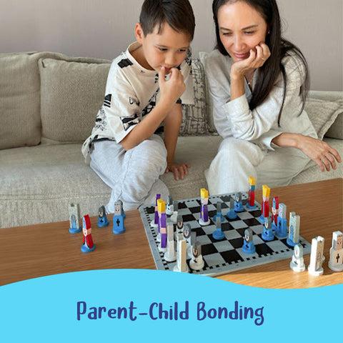 Wooden Cartoon Chess Set for Kids – Fun & Educational Strategy Game Teeny Pandas