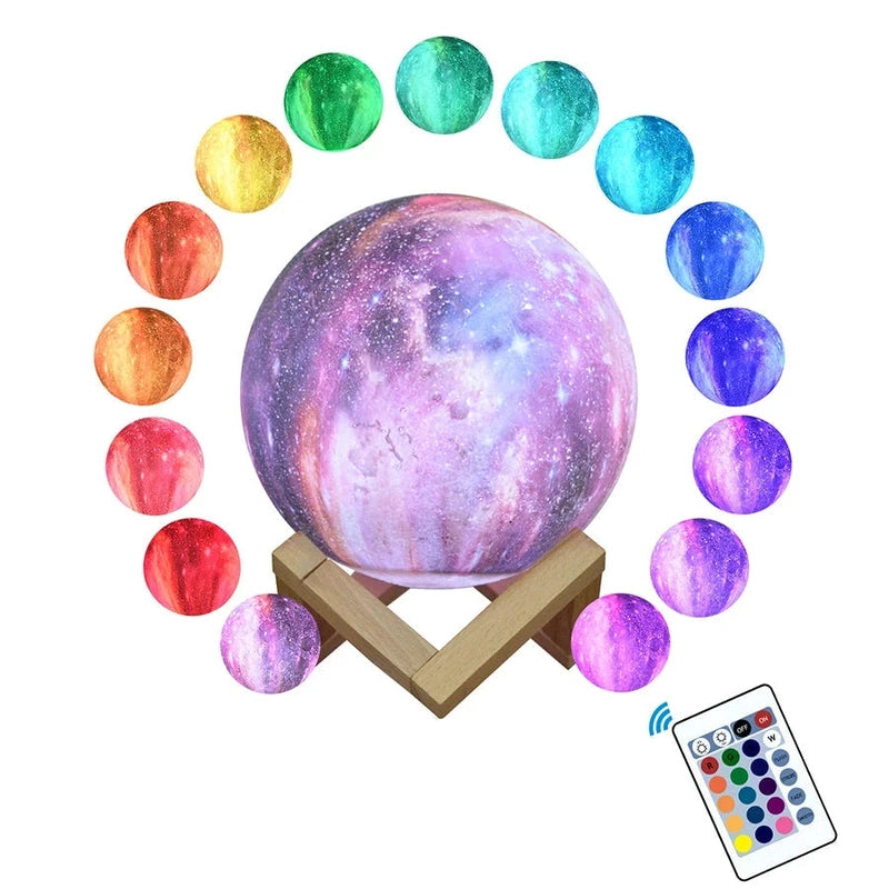 Galaxy Moon LED Night Light - Touch of Magic in Kids' Room! Teeny Pandas