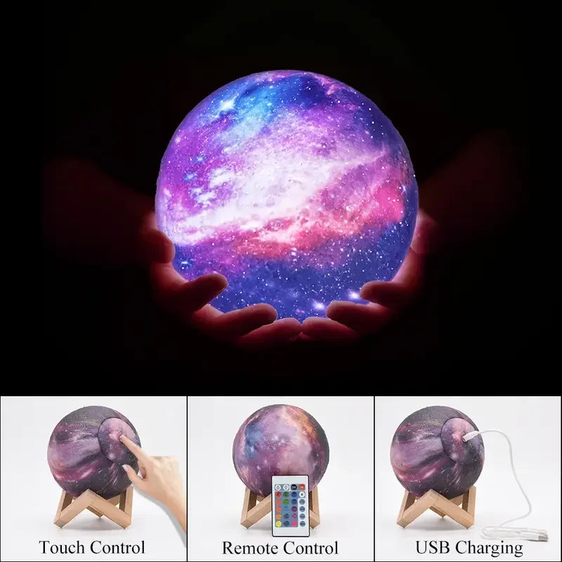 Galaxy Moon LED Night Light - Touch of Magic in Kids' Room! Teeny Pandas