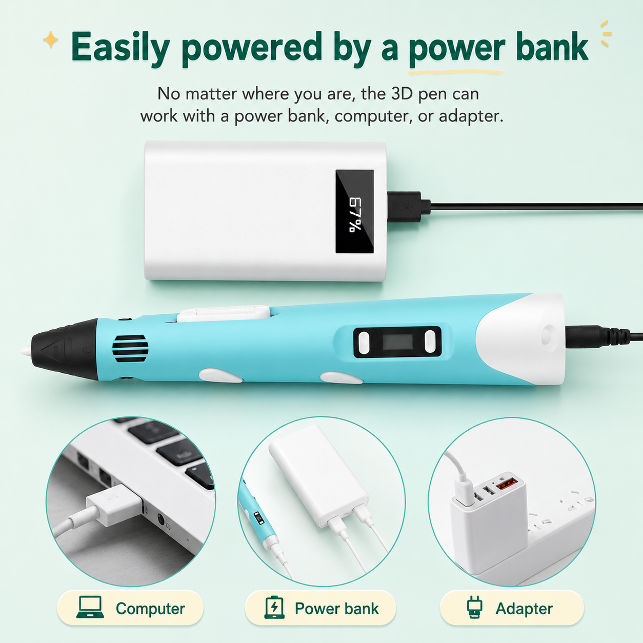 3D printing pen for kids with creative STEM craft project