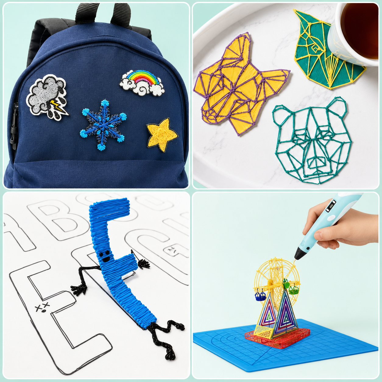 3D printing pen kids craft set with colourful filament project