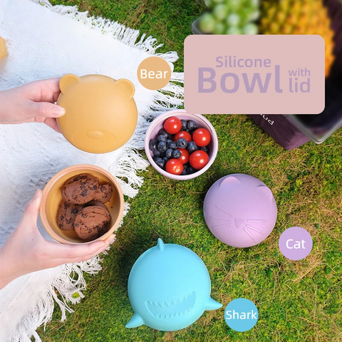 Portable Silicone Snack Bowl for Kids – Lightweight, Leak-Proof & Travel-Ready Teeny Pandas