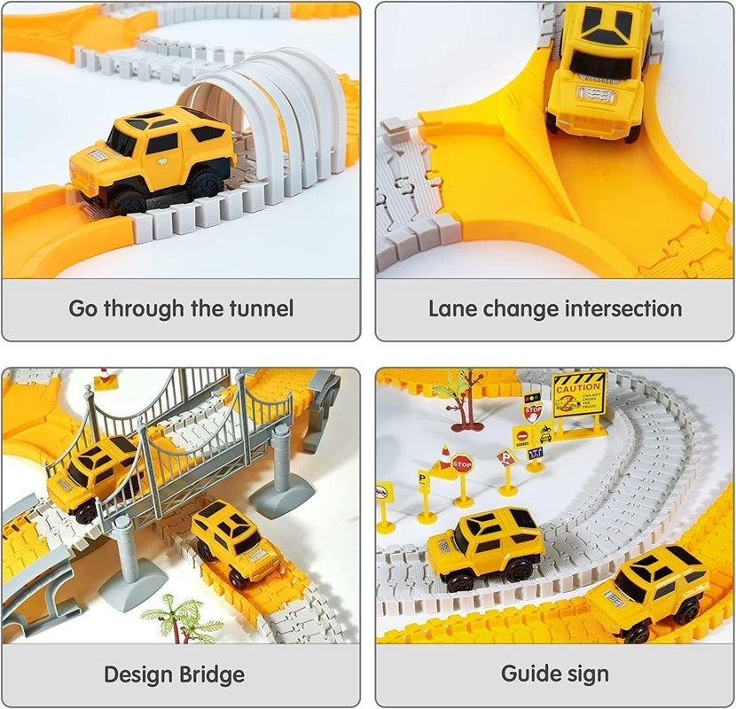 Electric Car Track Set - With Multi-Action Design! Teeny Pandas