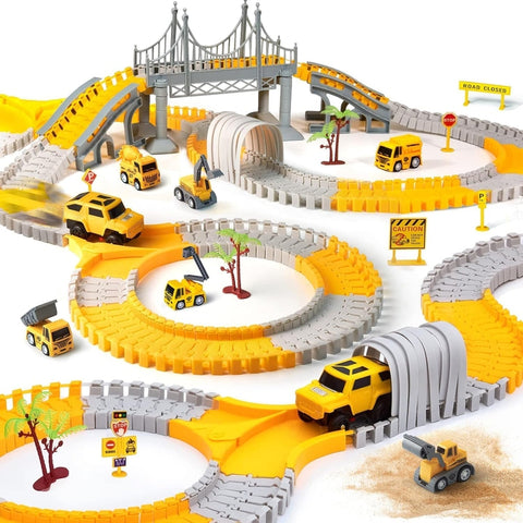 Electric Car Track Set - With Multi-Action Design! Teeny Pandas