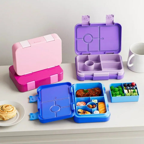 Kids 6 Compartment Bento Lunch Box – Durable, Fun, and Perfect for Balanced Meals! Teeny Pandas