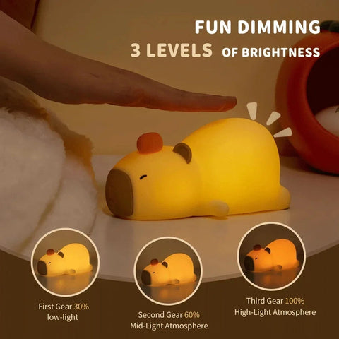 Cozy Capybara Night Light - Soothing LED Sleep Companion Teeny Pandas