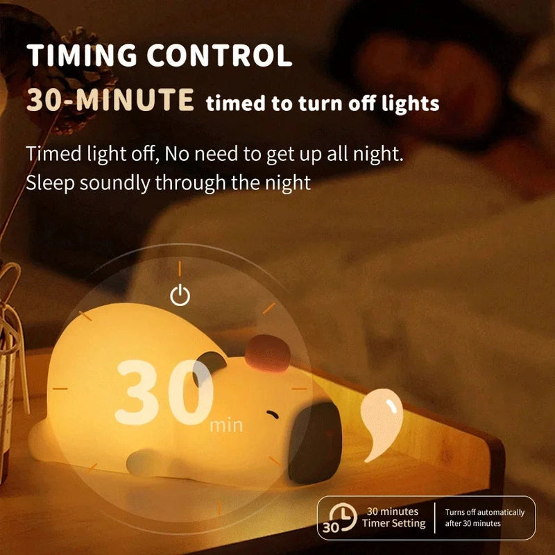 Cozy Capybara Night Light - Soothing LED Sleep Companion Teeny Pandas