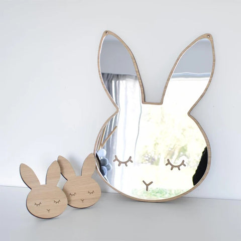 Nordic Style Rabbit Cloud Acrylic Mirror for Kids' Room