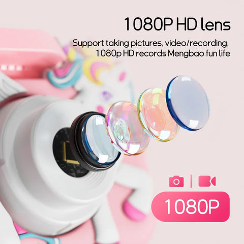 PixelCam Unicorn Kids Camera - With 1080P HD Lens and Fun Features