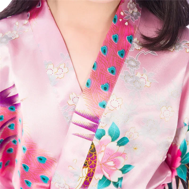 Kids Satin Floral Kimono Robe - nappy bag backpack product photo