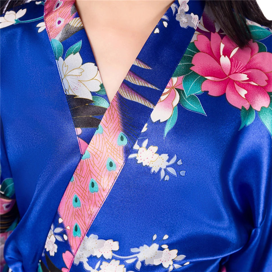 Kids Satin Floral Kimono Robe - satin kimono robe product photo