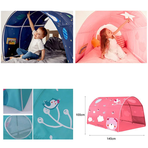 Children's Bed Tent Tunnel Play House - Fun Toy Tent for Kids