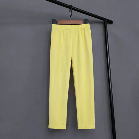 Kids Solid Color Stretch Pants – Soft and Slim Fit Leggings