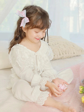 Lolita Embroidered Lace Pajama Sets – Royal Style Sleepwear
