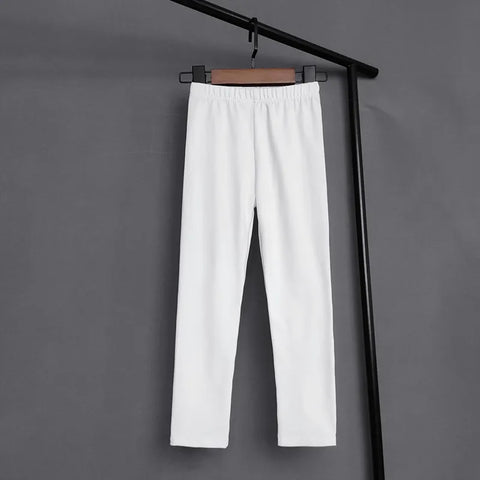 Kids Solid Color Stretch Pants – Soft and Slim Fit Leggings