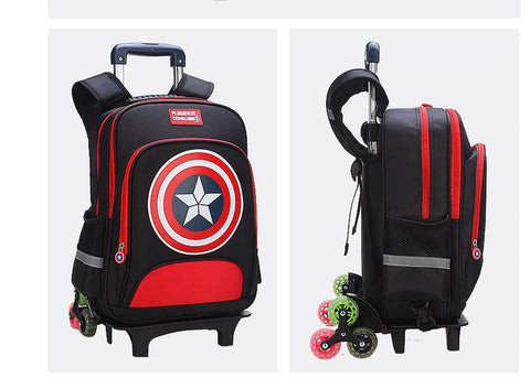 Kids Wheeled School Backpack Set – Rolling Luggage with Handbag for Boys and Girls