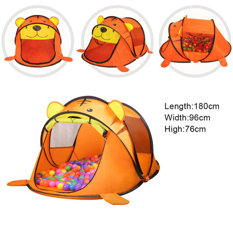 Portable Animal Kids' Tent - Pop Up Cartoon Playhouse for Indoor and Outdoor Fun