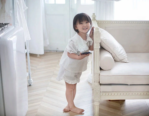 Girls Lolita Pajama Sets – Ruffle Peter Pan Collar Tops + Shorts