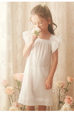Princess Short Sleeve Sleepshirt Nightgown – Square Neck Summer Sleepwear