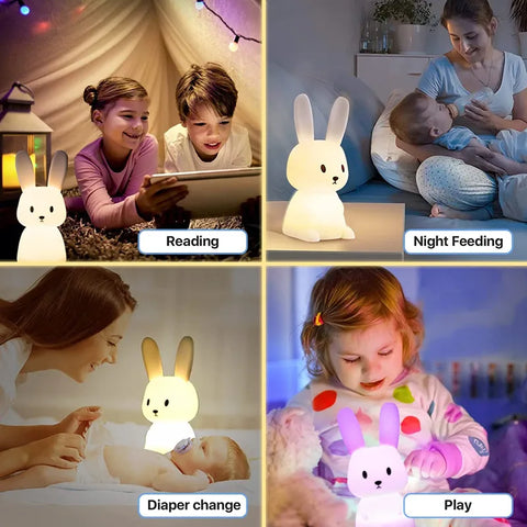 Cute Bunny Night Light for Kids – Kawaii LED Rabbit Lamp