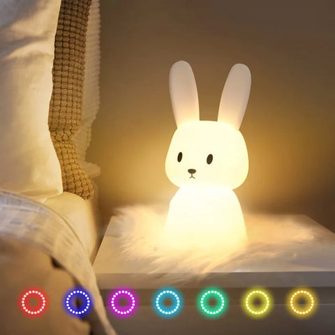 Cute Bunny Night Light for Kids – Kawaii LED Rabbit Lamp