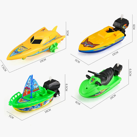 Classic Wind-Up Bath Speedboat Toy