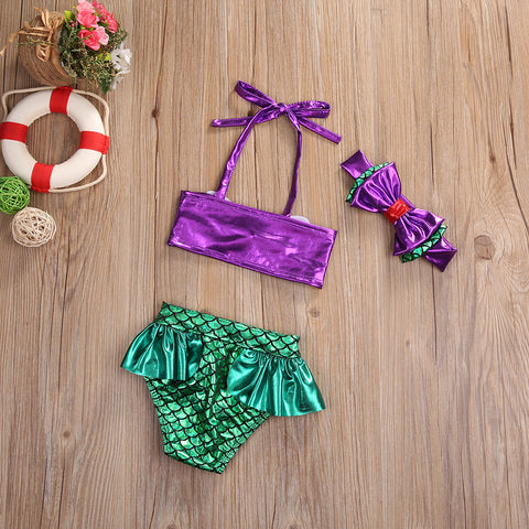 Girls Mermaid Summer Beach Swimwear