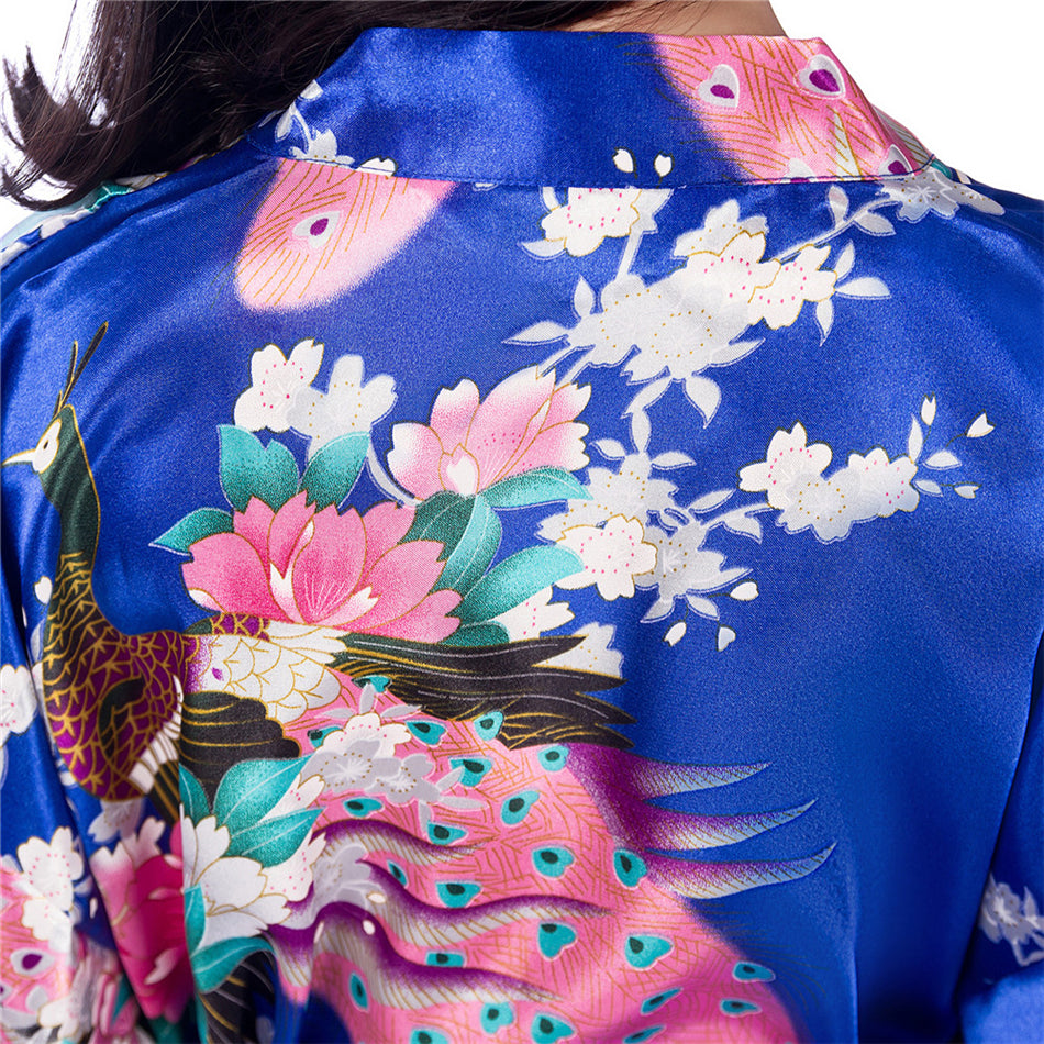 Kids Satin Floral Kimono Robe - product detail view 4