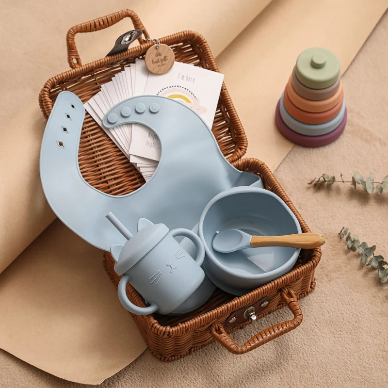 Silicone Baby Feeding Tableware Gift Set – Safe, Stylish, and Practical Teeny Pandas