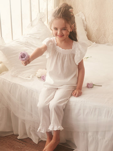 Princess Short Sleeve Sleepshirt Nightgown – Square Neck Summer Sleepwear