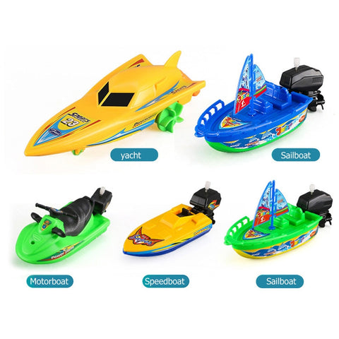 Classic Wind-Up Bath Speedboat Toy