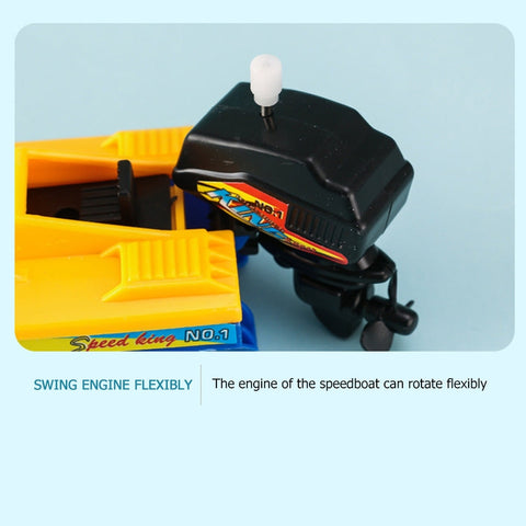 Classic Wind-Up Bath Speedboat Toy