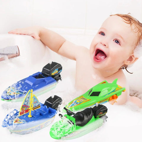 Classic Wind-Up Bath Speedboat Toy