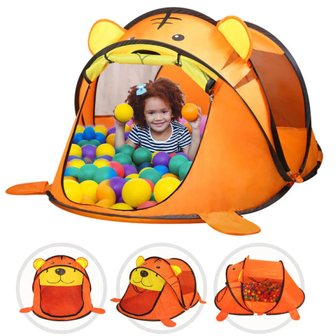 Portable Animal Kids' Tent - Pop Up Cartoon Playhouse for Indoor and Outdoor Fun
