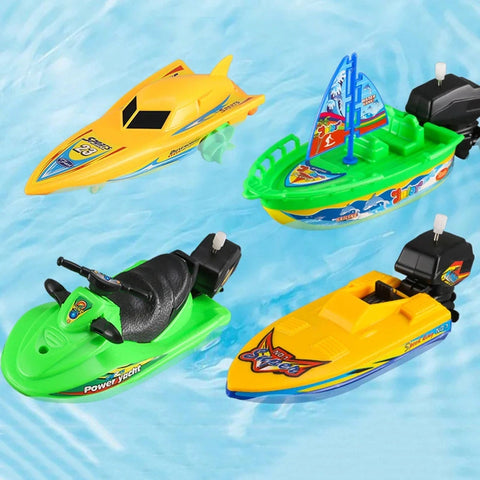 Classic Wind-Up Bath Speedboat Toy