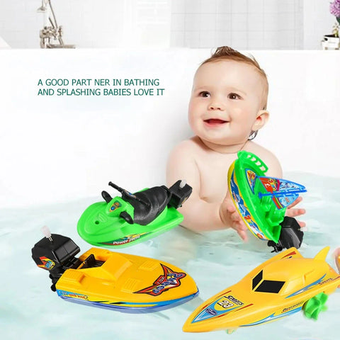 Classic Wind-Up Bath Speedboat Toy