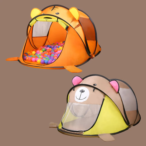 Portable Animal Kids' Tent - Pop Up Cartoon Playhouse for Indoor and Outdoor Fun