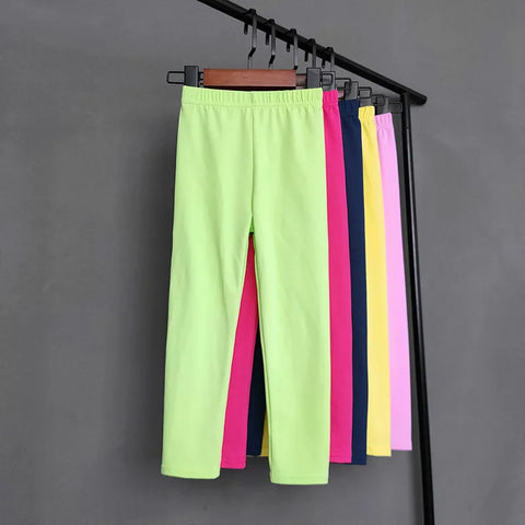 Kids Solid Color Stretch Pants – Soft and Slim Fit Leggings