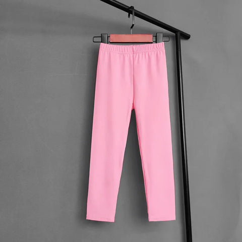 Kids Solid Color Stretch Pants – Soft and Slim Fit Leggings