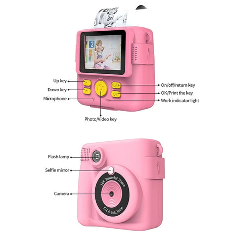 Unisex Toy Camera for Kids – Instant Photo Printer with 32GB Memory Card