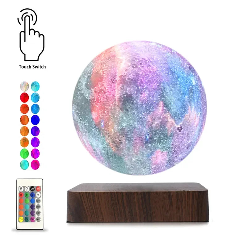 Levitating Galaxy Moon Night Light - For Magical Room Every Night Teeny Pandas
