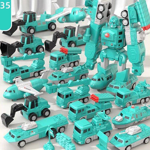 Magnetic Transform Engineering Car Toy Teeny Pandas