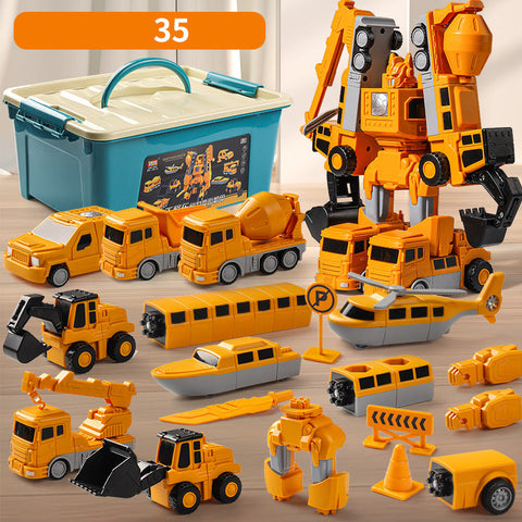 Magnetic Transform Engineering Car Toy Teeny Pandas