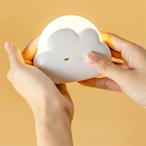 Cute Cloud Night Light – Mini USB Rechargeable LED Night Lamp for Kids