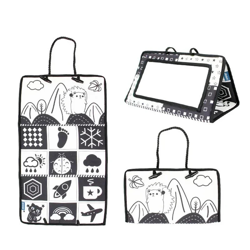 Montessori Baby Sensory Mirror – High-Contrast Tummy Time Toy Teeny Pandas