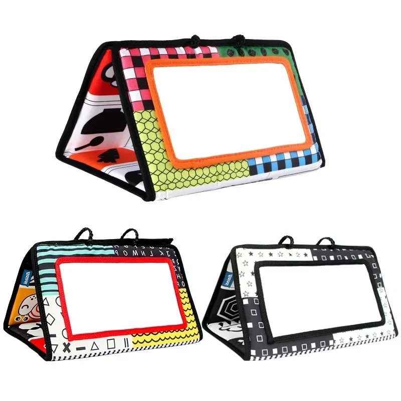 Montessori Baby Sensory Mirror – High-Contrast Tummy Time Toy Teeny Pandas