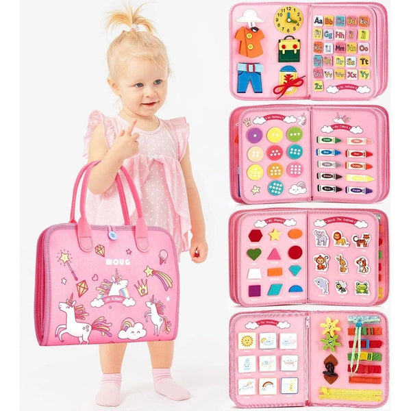 Montessori Busy Board for Toddlers - Sensory Learning Toy