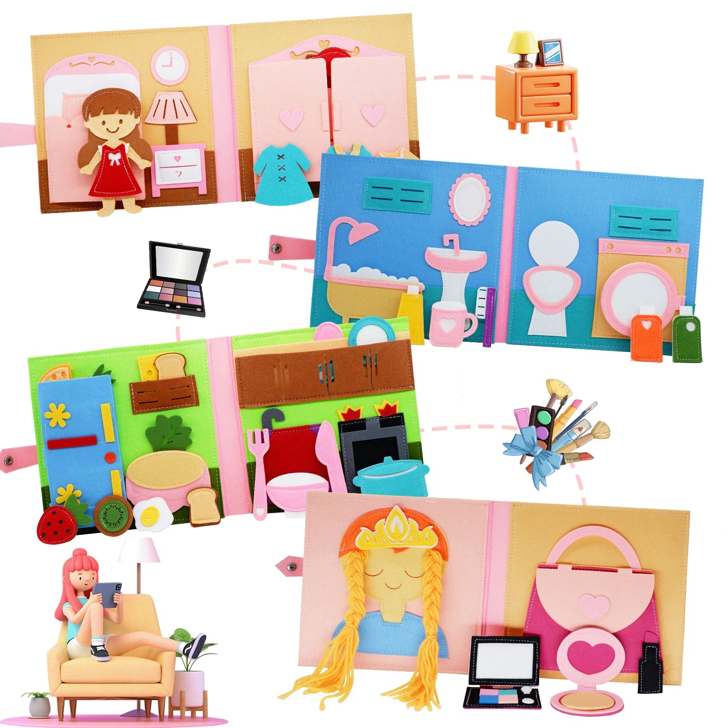 Interactive 3D Montessori Busy Book - Promotes Imagination and Creativity! Teeny Pandas